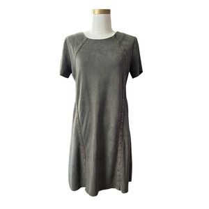 Design Lab Olive Green‎ Studded Dress Shift Career Casual S/P